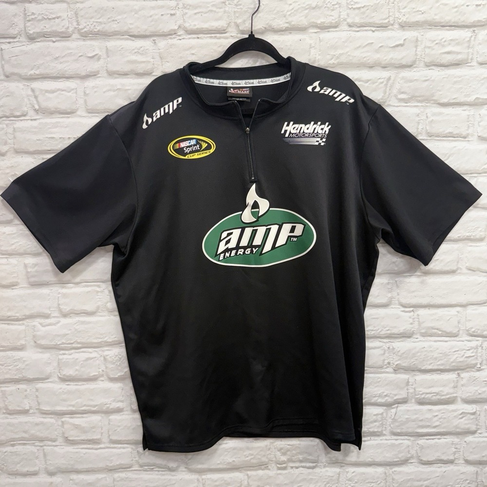 Nascar AMP ENERGY Dale Earnhardt Jr. # 88 Racing Jersey 2000s 2XL Black 1/4 Zip